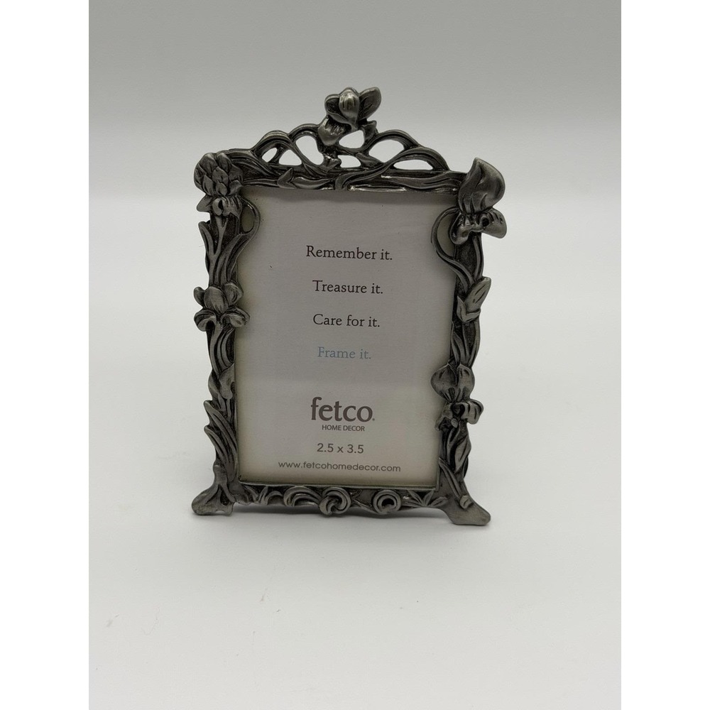 Vintage Fetco Pewter Picture Frame Art Nouveau (holds 2.5 x 3.5" photo)